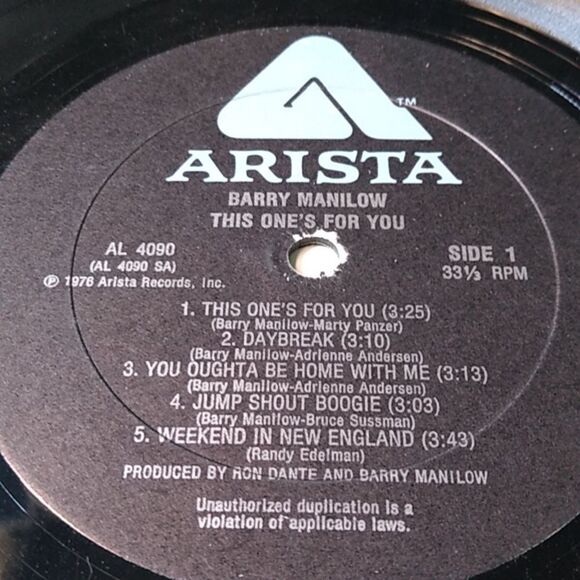 Barry Manilow This One's For You Vinyl Record - Picture 9 of 12